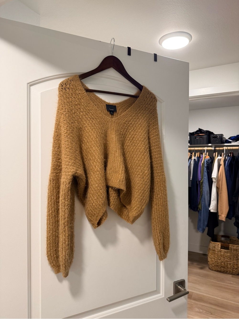 Cozy V-Neck Knit Sweater in Mustard